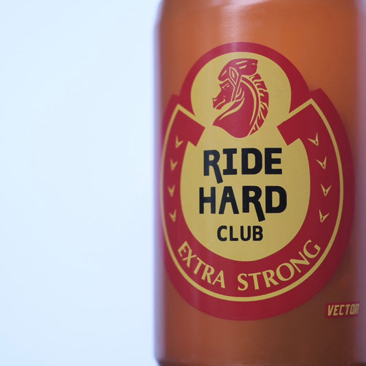 Vector Ride Hard Cycling Bidon With a Red Horse Cyclist